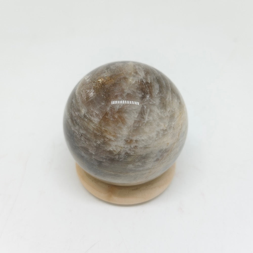 natural moonlight golden sunstone sphere ornaments healing 116.9g