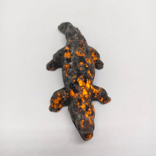 natural yooperlite crocodile carving ornaments healing 200.6g