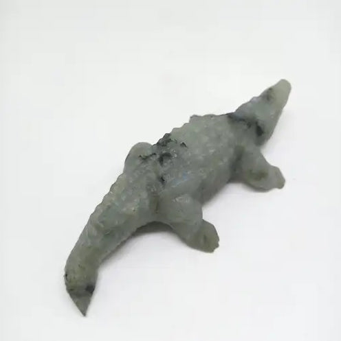 natural labradorite crocodile carving ornaments healing 184.4g