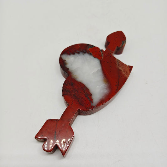 red jasper heart carving ornaments healing 195g