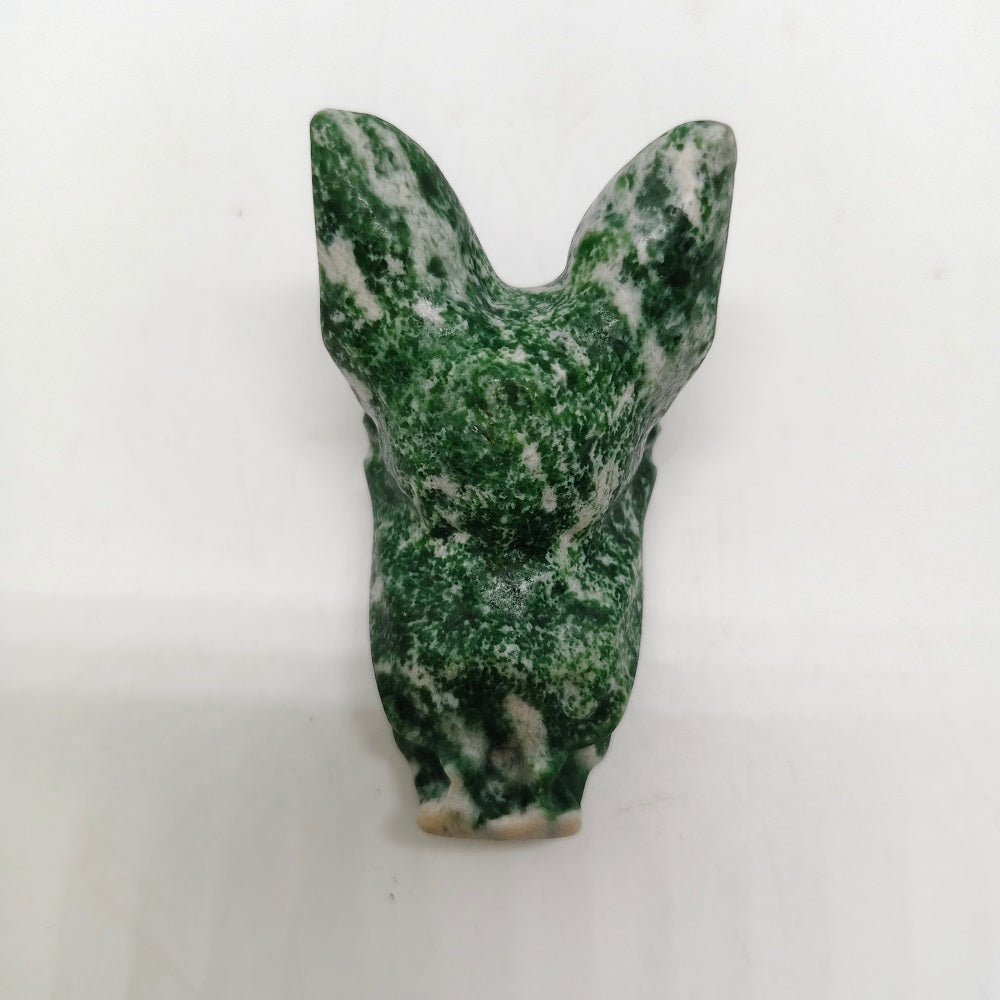 Qinghai green jade bat carving ornaments healing 116.4g