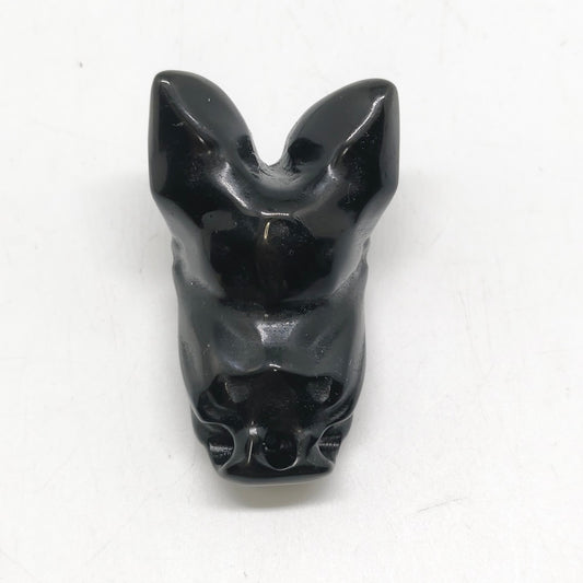 black obsidian bat carving ornaments healing 58g