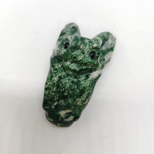 Qinghai green jade bat carving ornaments healing 116.4g