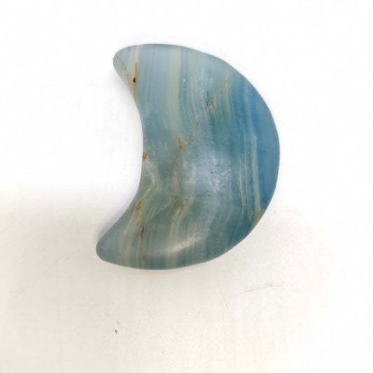blue onyx moon carving ornaments healing 37.9g