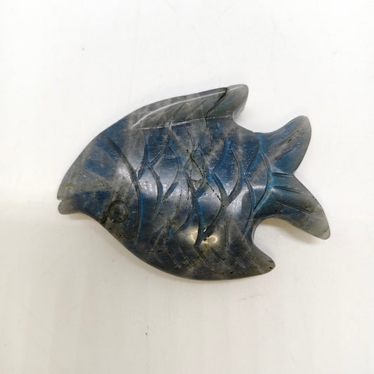labradorite fish carving ornaments healing 79.8g