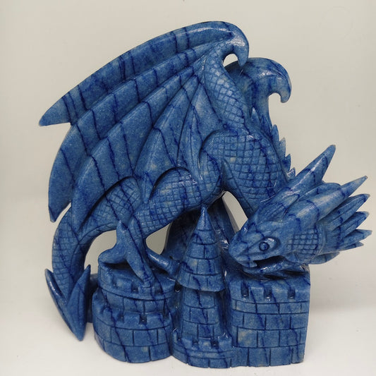 blue aventurine dragon carving ornaments healing 2.56kg