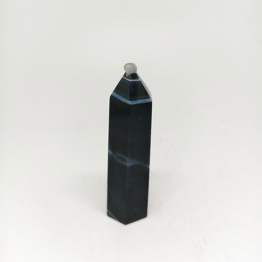 black agate tower ornaments healing 68.3g