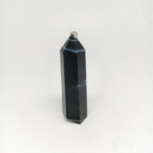 black agate tower ornaments healing 68.3g