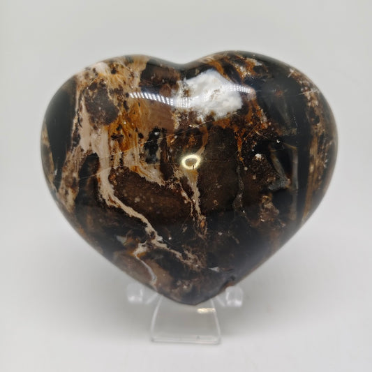 chocolate opal heart carving ornaments healing 560.9g