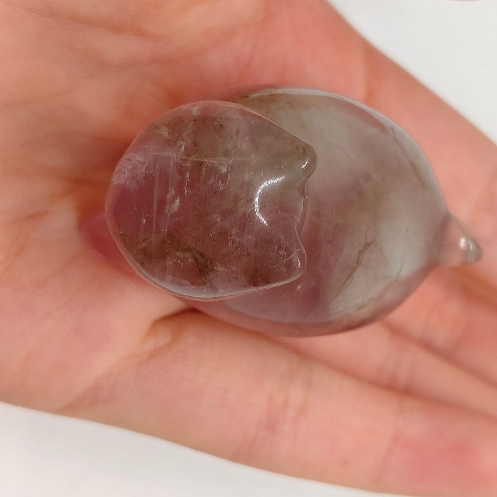 fluorite cat carving ornaments healing 61.7g