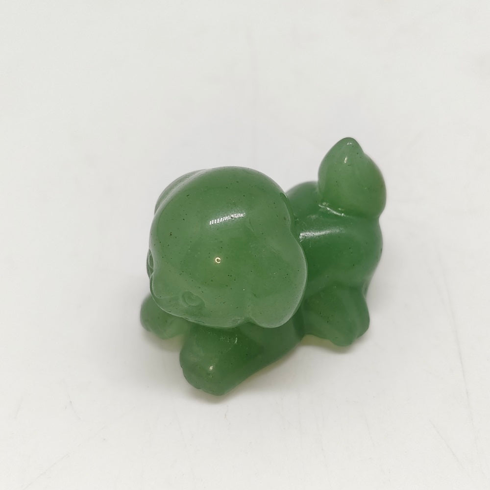 green aventurine dog carving ornaments healing 35.6g