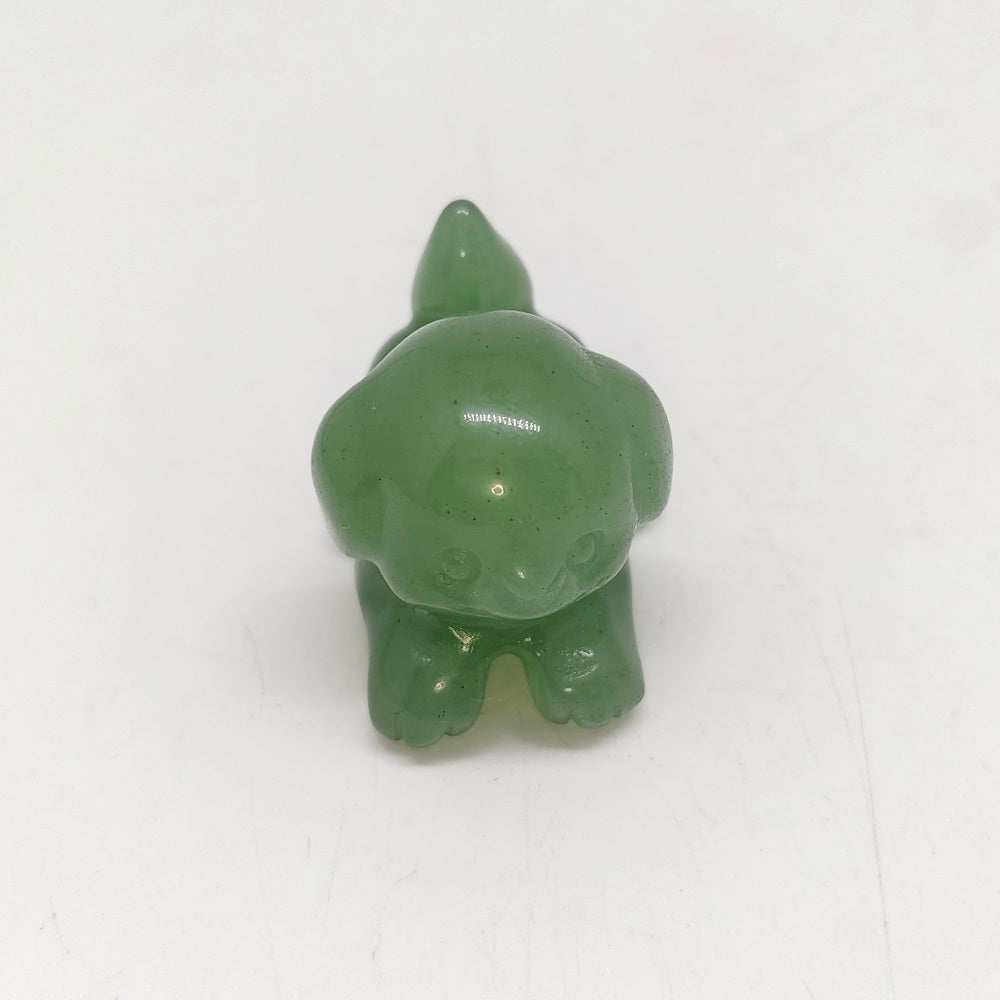 green aventurine dog carving ornaments healing 35.6g
