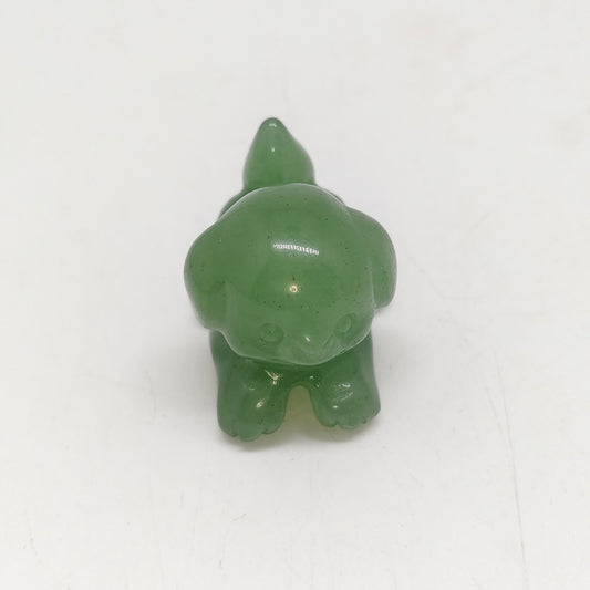 green aventurine dog carving ornaments healing 35.6g