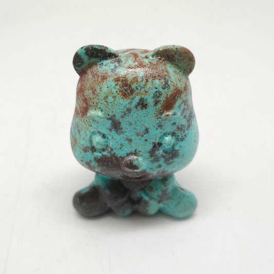 phoenix turquoise bear carving ornaments healing 70.4g