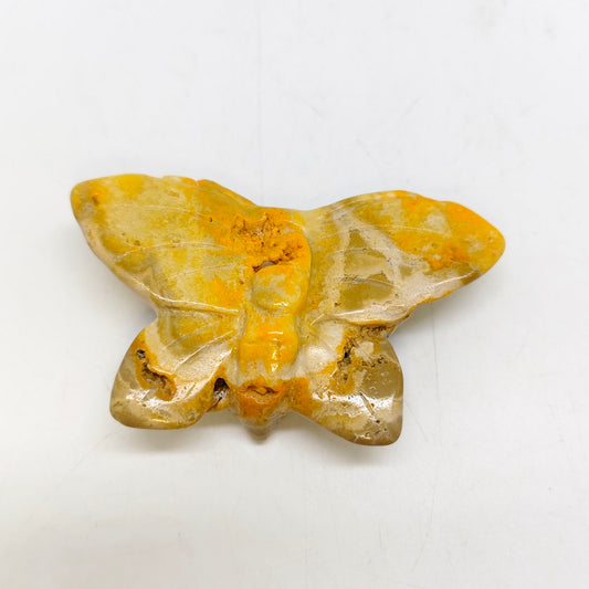 bumble bee jasper butterfly carving ornaments healing 47.3g