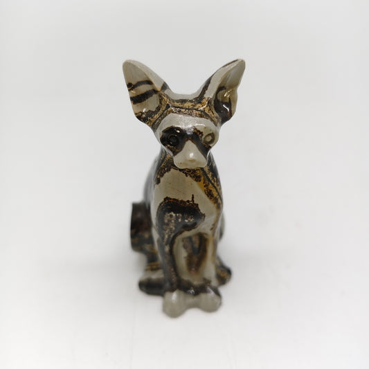 picture jasper cat carving ornaments healing 82.4g
