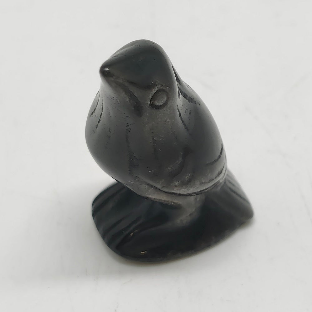 silver obsidian bird carving ornaments healing 24.4g