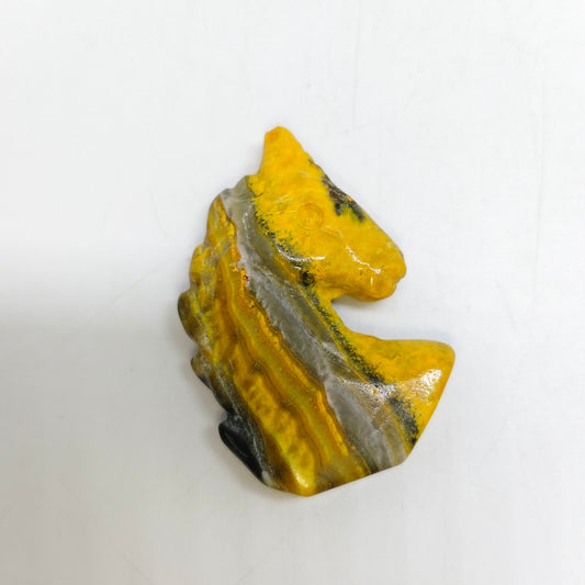 bumble bee jasper horse head carving ornaments healing 25g