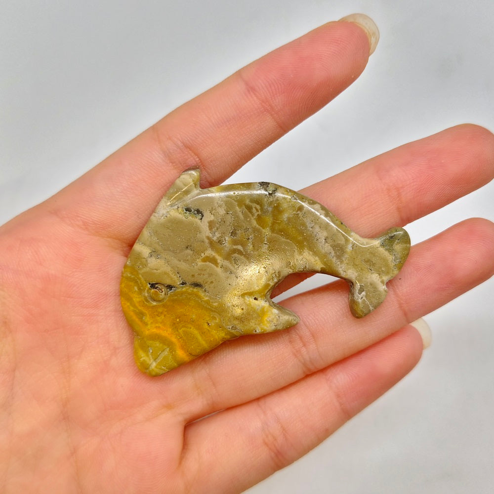 bumble bee jasper dolphin carving ornaments healing 14.6g