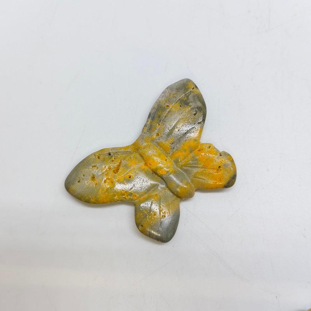 bumble bee jasper butterfly carving ornaments healing 16.3g