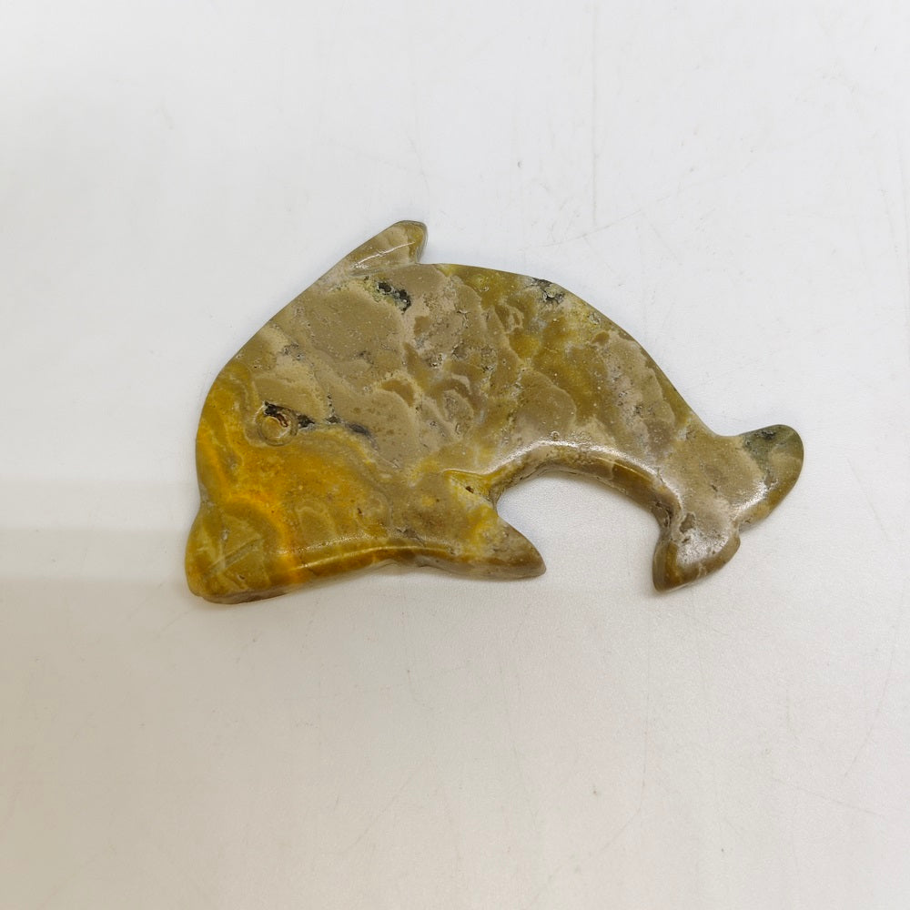 bumble bee jasper dolphin carving ornaments healing 14.6g