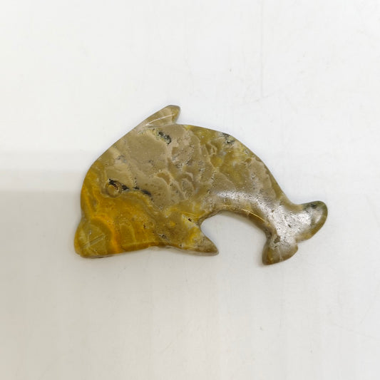 bumble bee jasper dolphin carving ornaments healing 14.6g