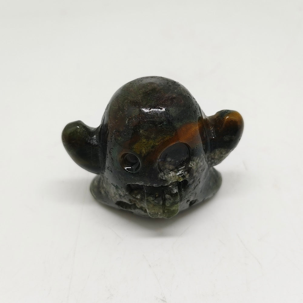 mossagate ghost carving ornaments healing 64g