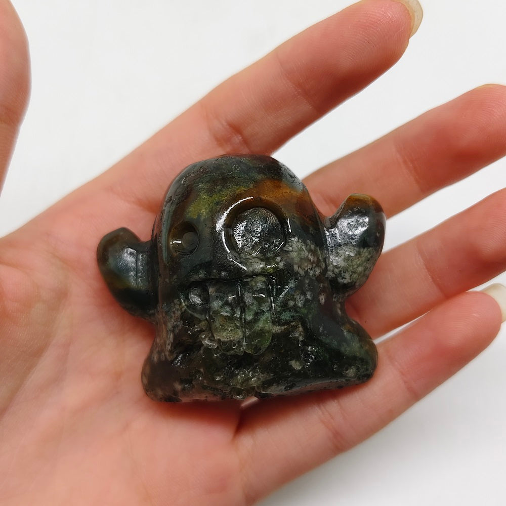 mossagate ghost carving ornaments healing 64g