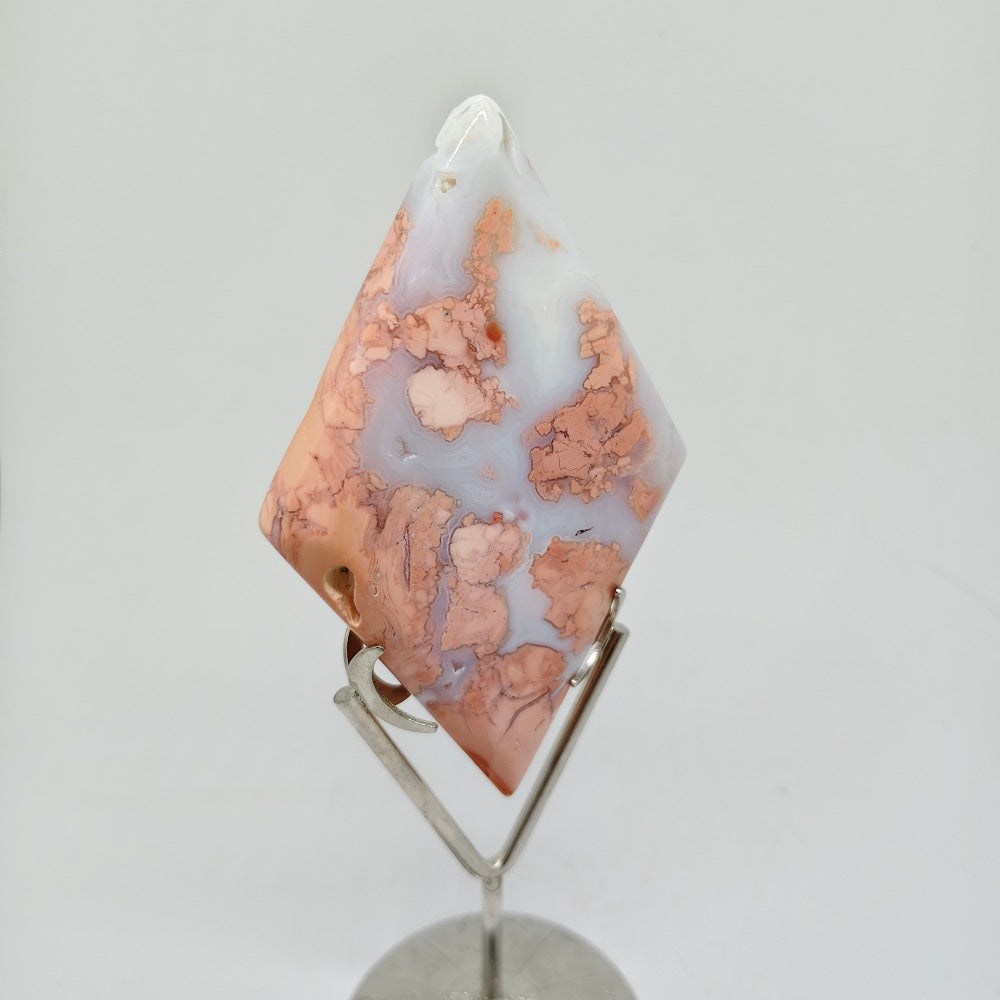 pink silced agate carving ornaments healing 156.3g