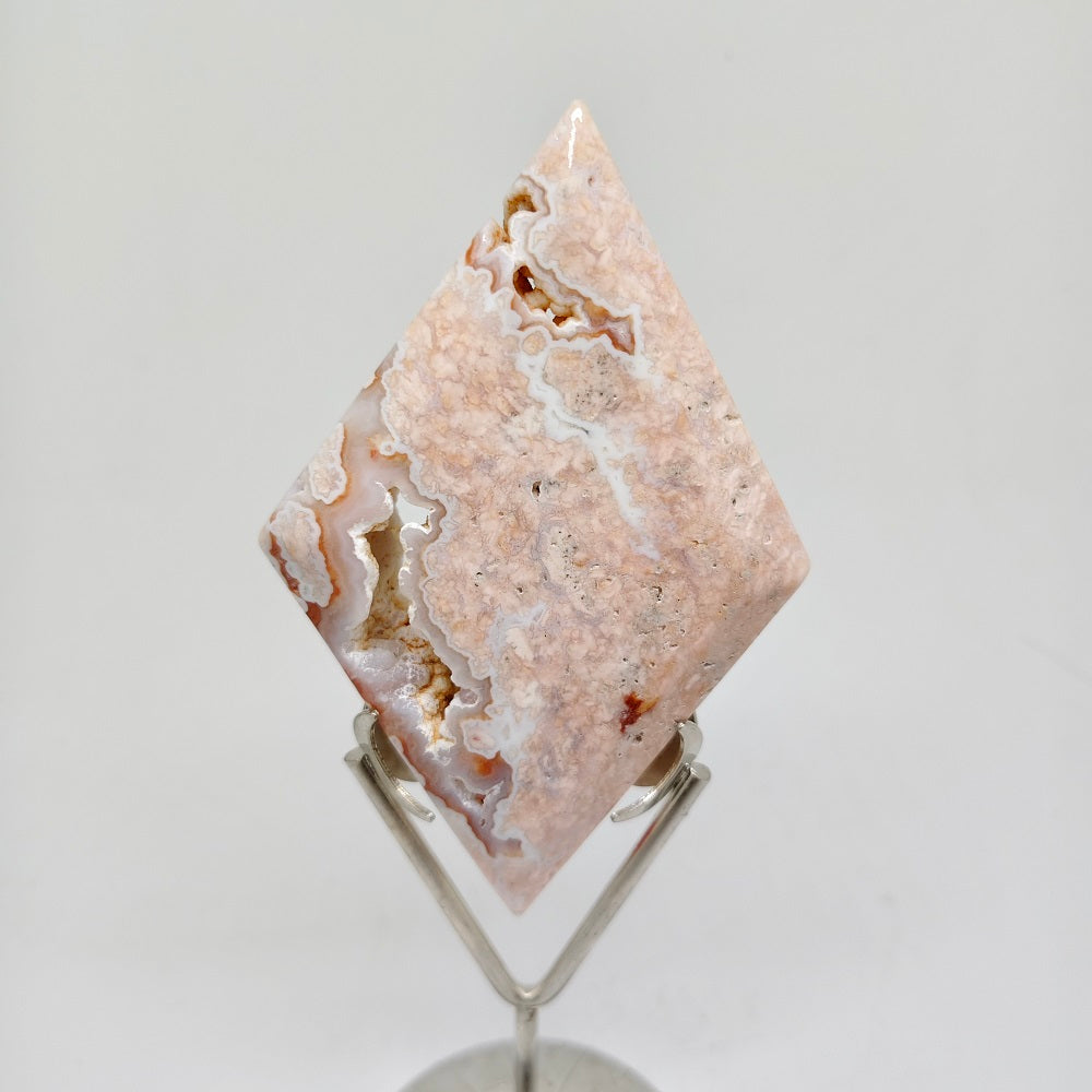 pink silced agate carving ornaments healing 181.8g