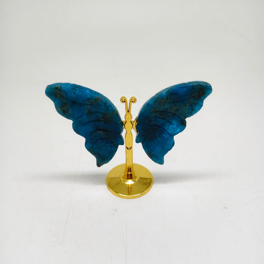 blue apatite butterfly carving ornaments healing 33g