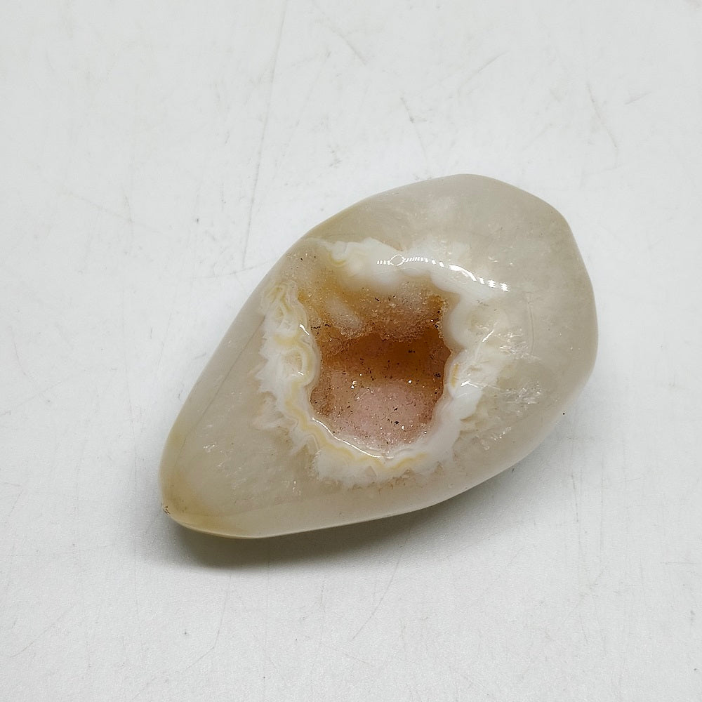 agate geode carving ornaments healing 87.3g
