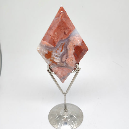 pink silced agate carving ornaments healing 195.3g