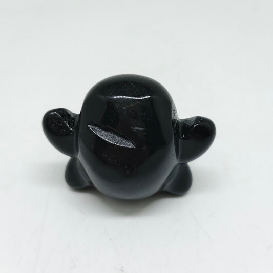 black obsidian ghost carving ornaments healing 64g