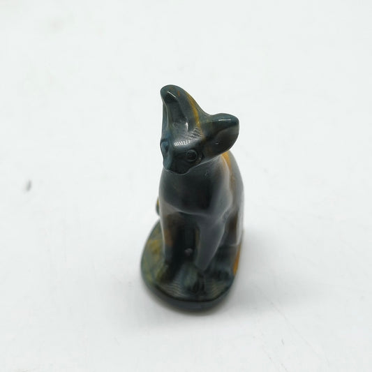 golden obsidian cat carving ornaments healing 17.6g