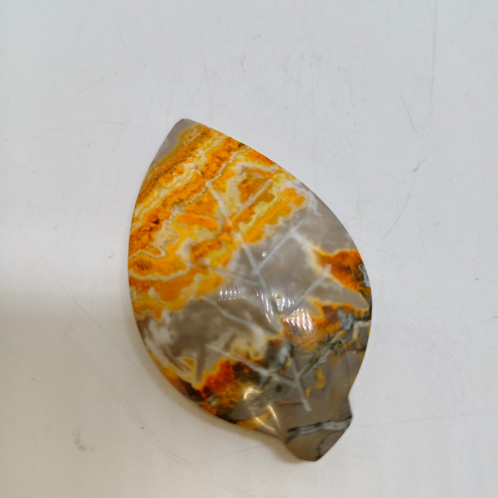bumble bee jasper leaves carving ornaments healing 19.9g