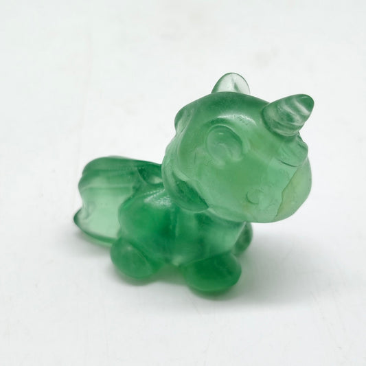 green fluorite unicorn carving ornaments healing 44.8g