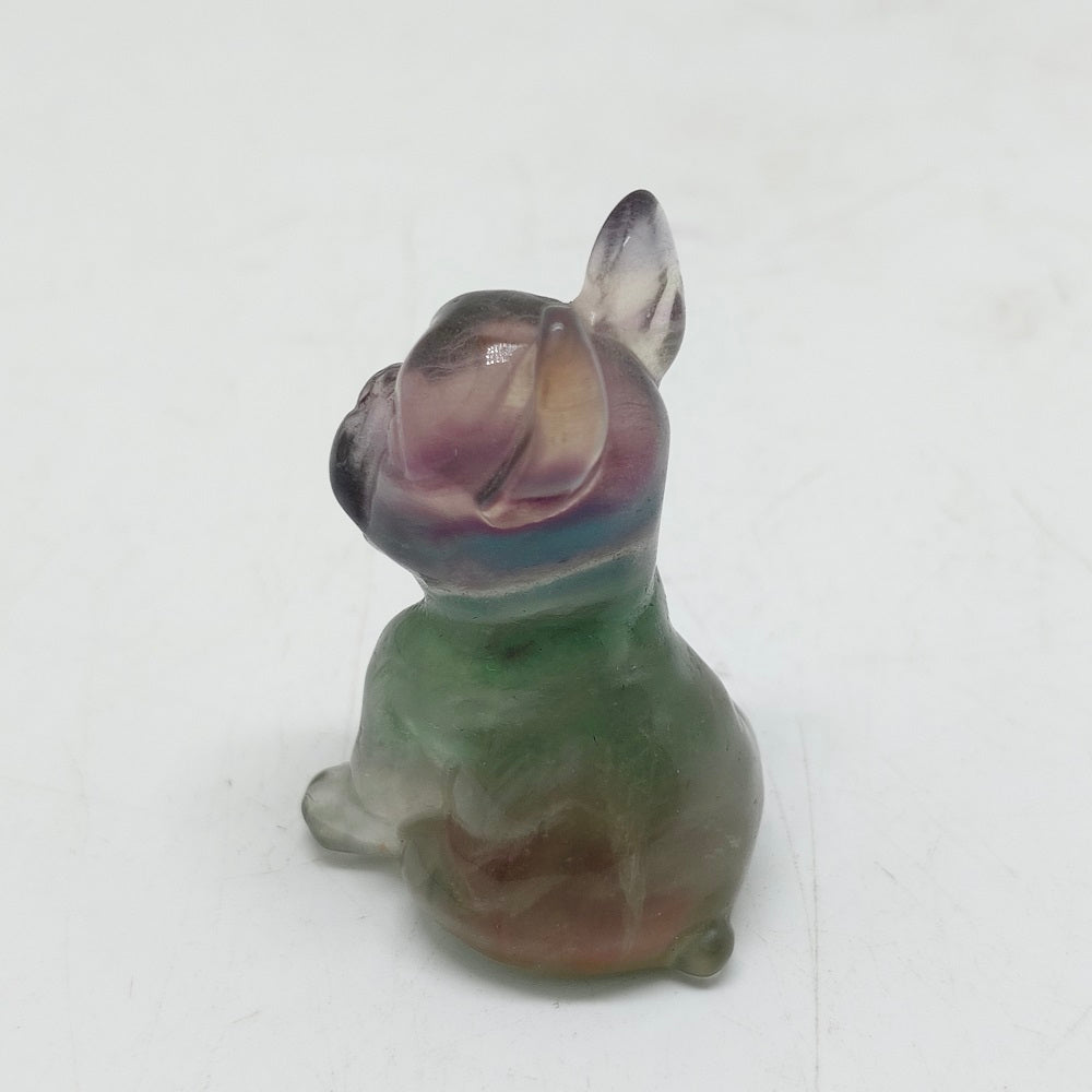 fluorite dog carving ornaments healing 30.7g