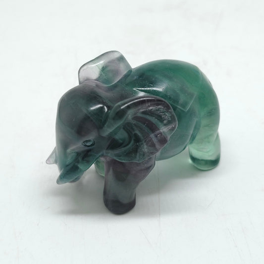 fluorite elephant carving ornaments healing 88g