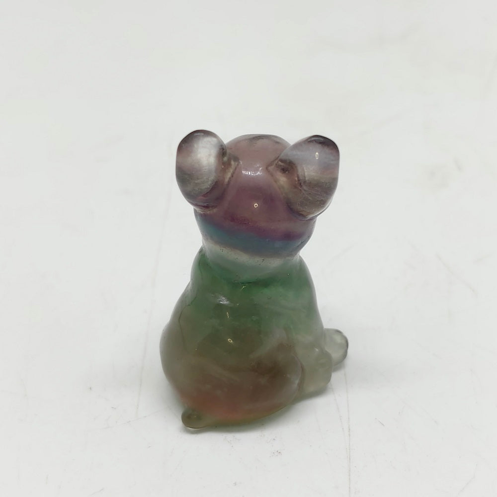 fluorite dog carving ornaments healing 30.7g