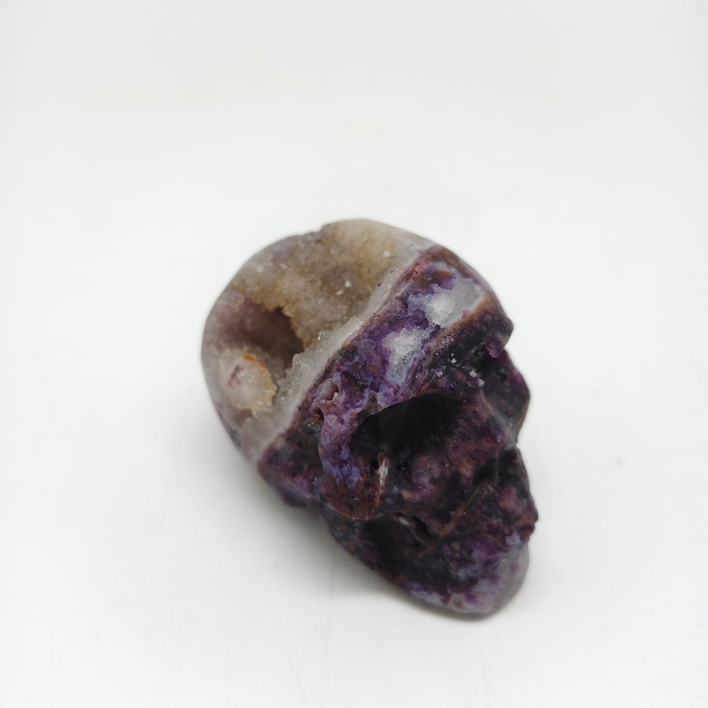 purple sphalerite skull carving ornaments healing 165.6g
