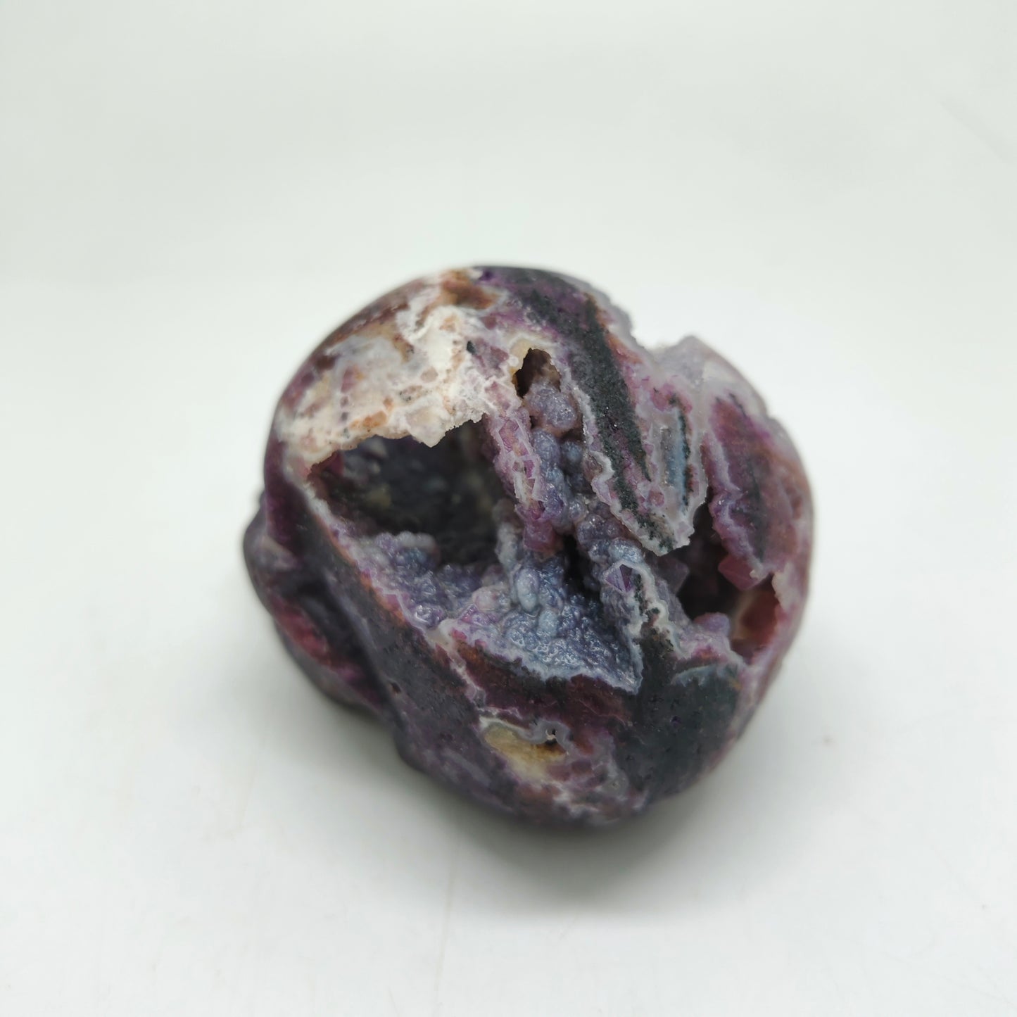 purple sphalerite skull carving ornaments healing 397.2g