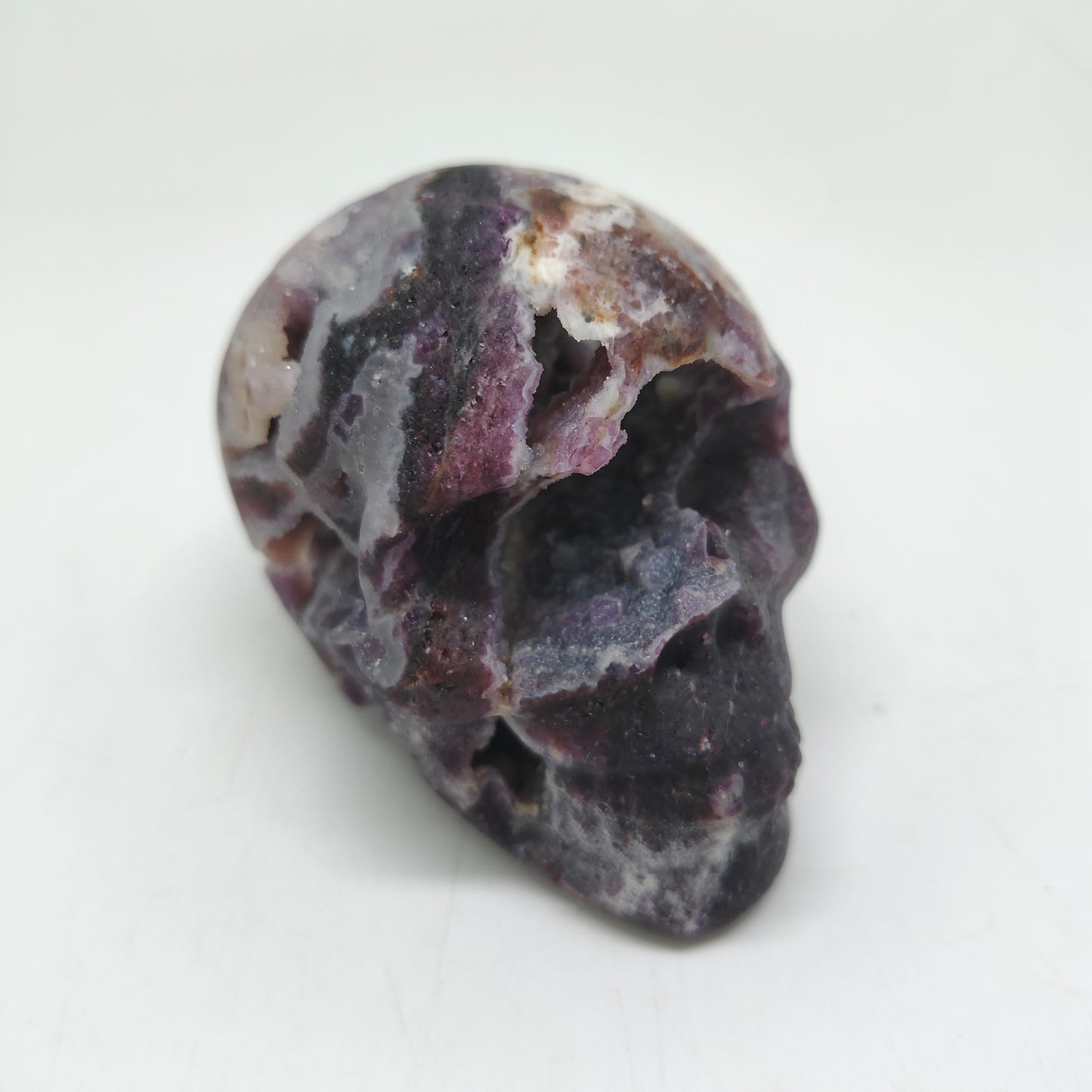 purple sphalerite skull carving ornaments healing 397.2g