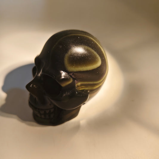 rainbow obsidian skull carving ornaments healing 190g