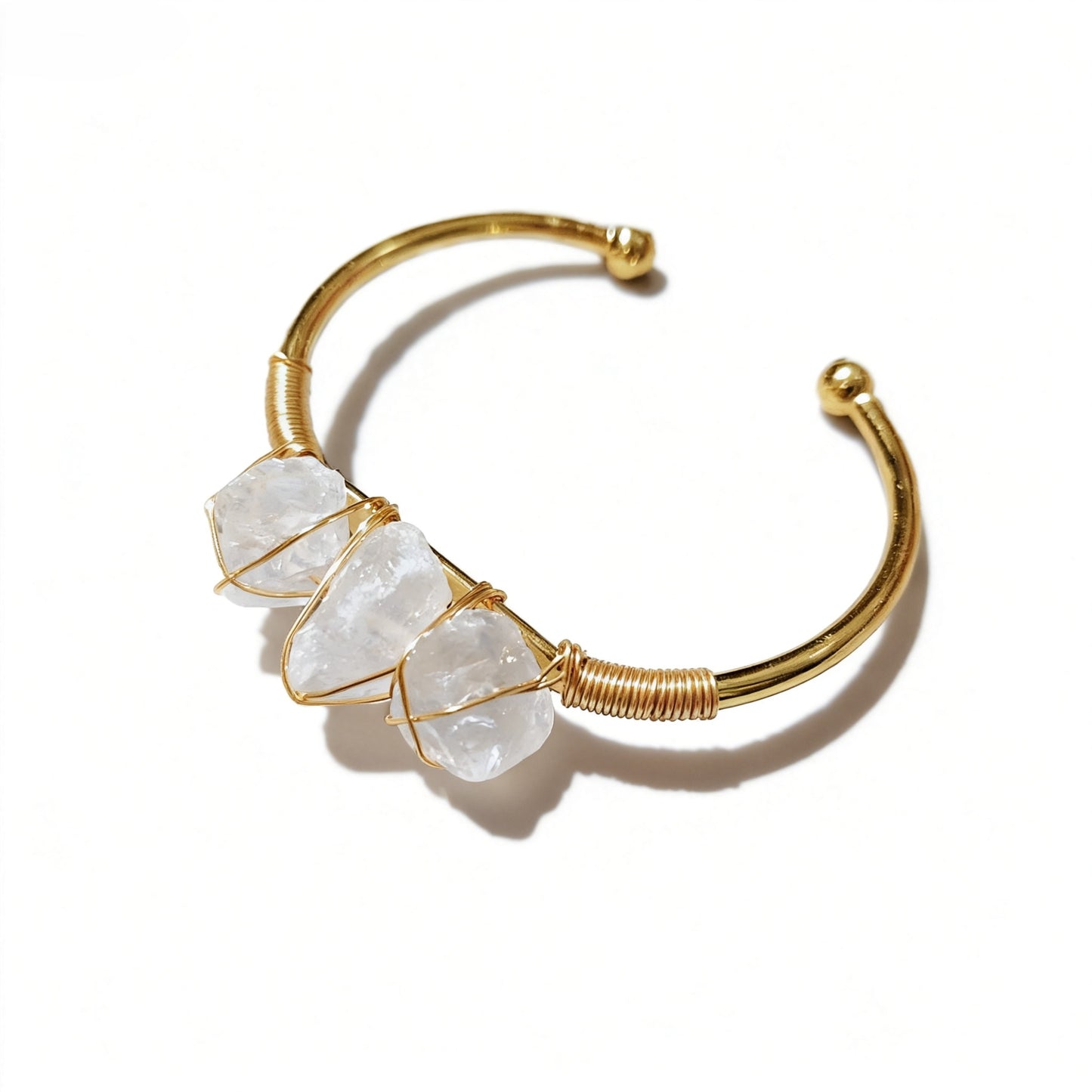 Natural Crystal Beads Bangle Elegant Design Perfect for Women Meditation Romantic Gift