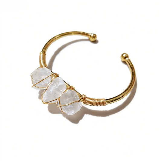 Natural Crystal Beads Bangle Elegant Design Perfect for Women Meditation Romantic Gift