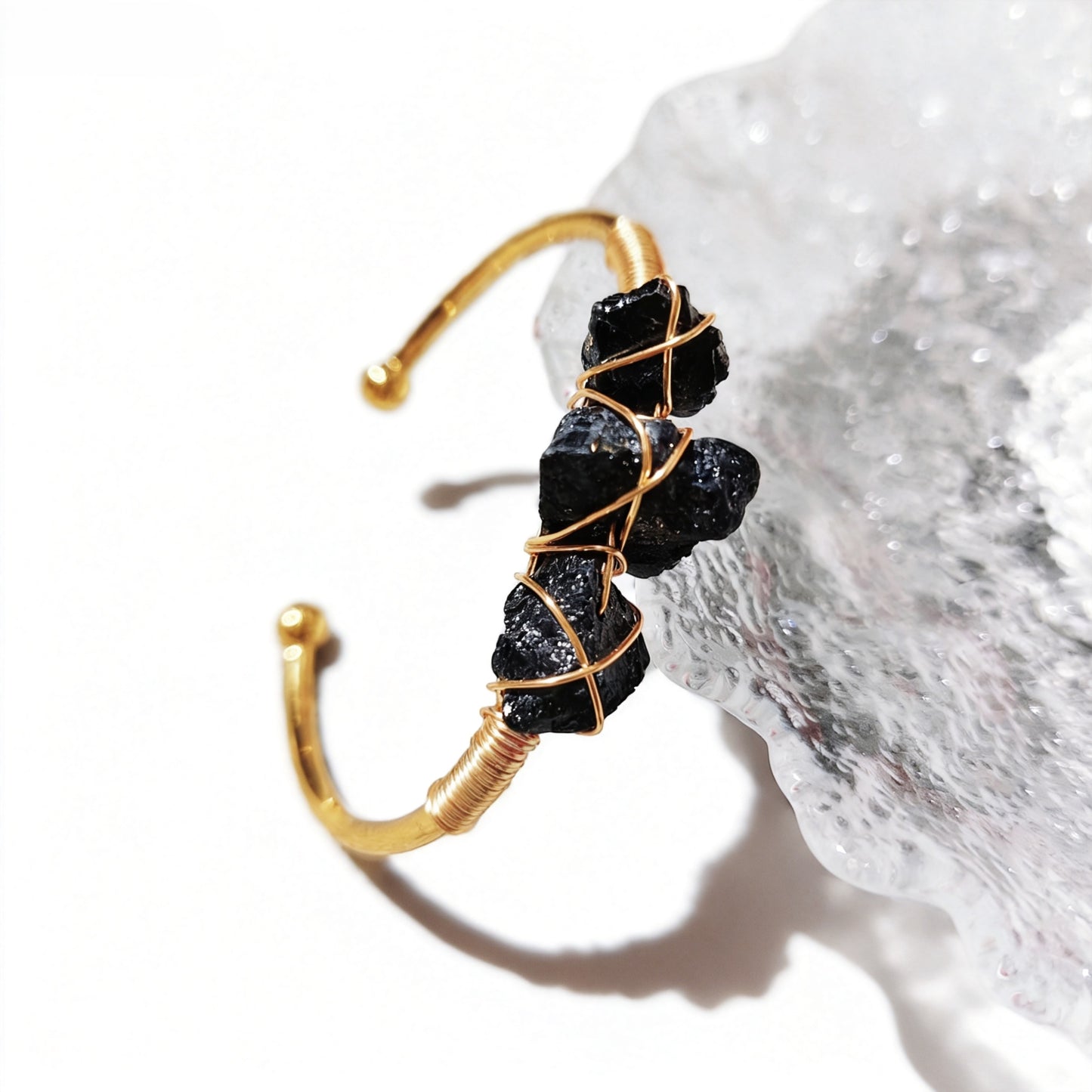 Natural Crystal Beads Bangle Elegant Design Perfect for Women Meditation Romantic Gift