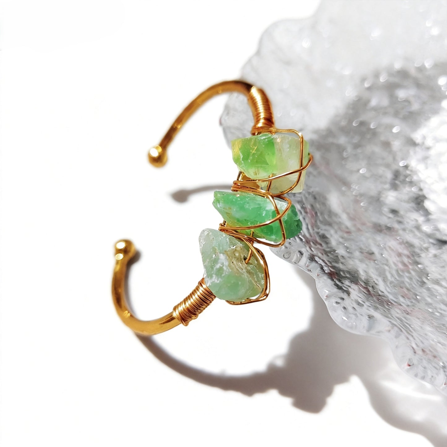 Natural Crystal Beads Bangle Elegant Design Perfect for Women Meditation Romantic Gift