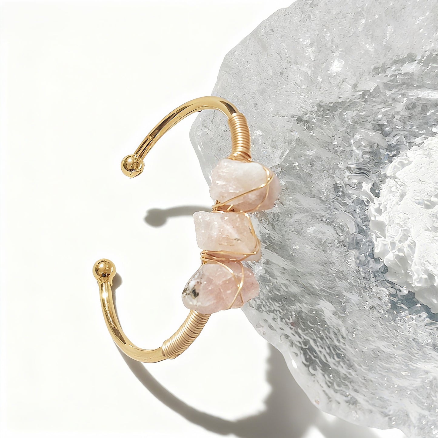 Natural Crystal Beads Bangle Elegant Design Perfect for Women Meditation Romantic Gift