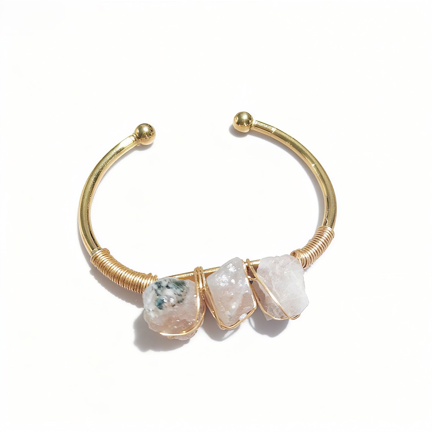 Natural Crystal Beads Bangle Elegant Design Perfect for Women Meditation Romantic Gift